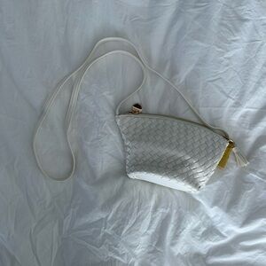 Elegant White Woven Crossbody Bag